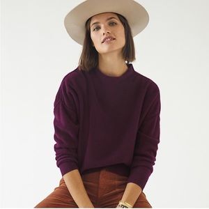 Anthropologie Pilcro Alani 100% Cashmere Mock Neck Sweater Purple Soft XS